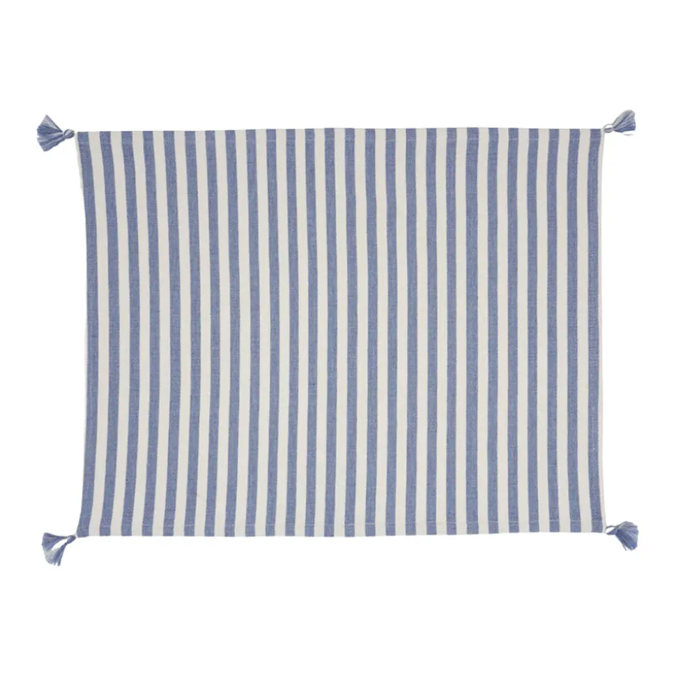 Vera Stripe Placemat in Light Blue