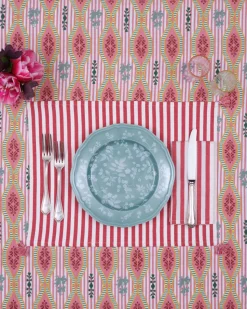 Vera Stripe Placemat in Red