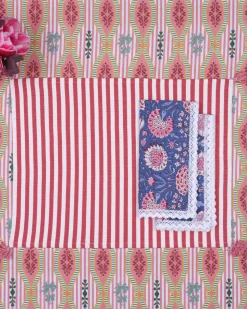 Vera Stripe Placemat in Red