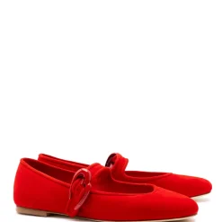 Verona Ballet Flat In Scarlet Suede