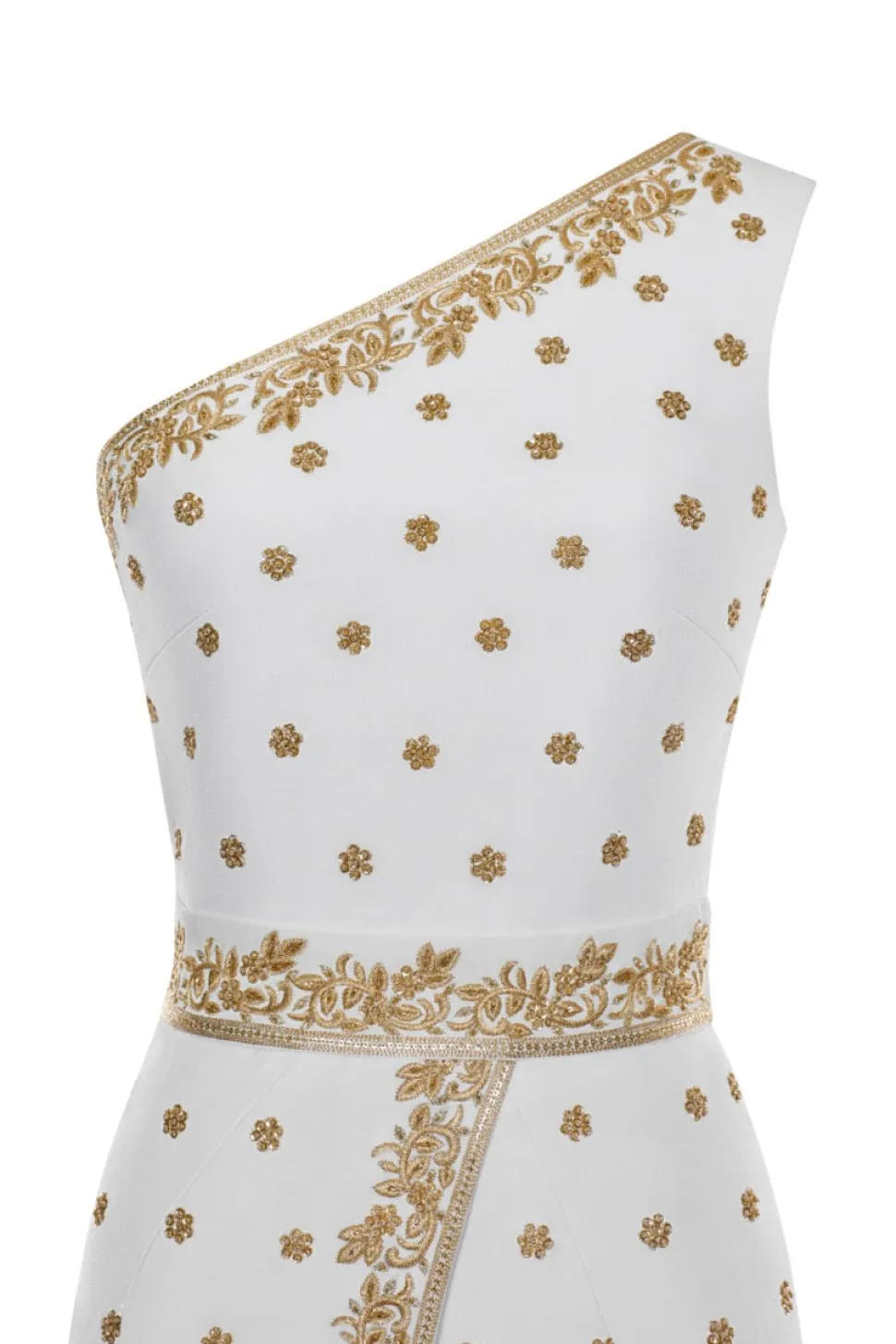 Victoire Tea-Length Dress with Embroidery