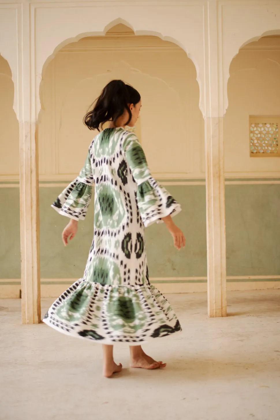 Viento Dress Green Rainbow