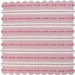 Villa Stripe 52" Square Tablecloth in Ruby