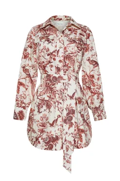 Villena Dress in Flora Toile Ivory
