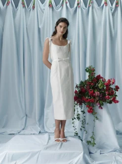 Viola Ivory Floral Embroidered Corset Dress