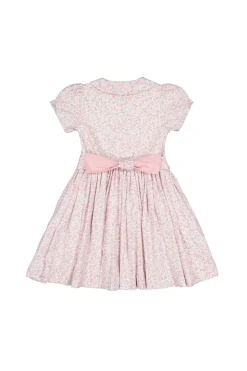 Violette Pink Floral Short Puff Smocked Dress