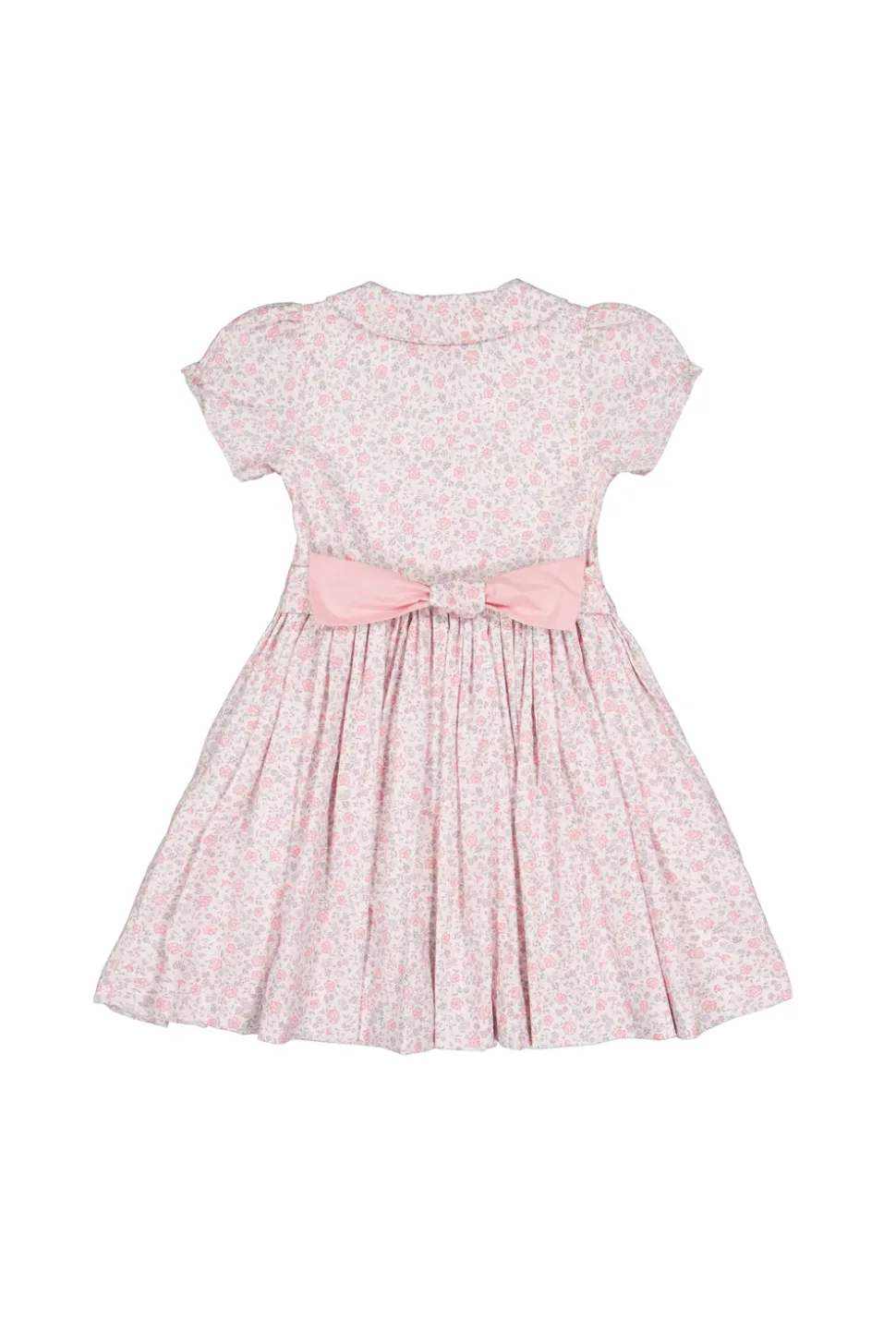 Violette Pink Floral Short Puff Smocked Dress
