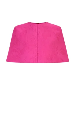 Virginie Cape In Hot Pink Embossed Cloque