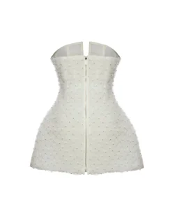 Vivienne Dress in White Smocked Tulle