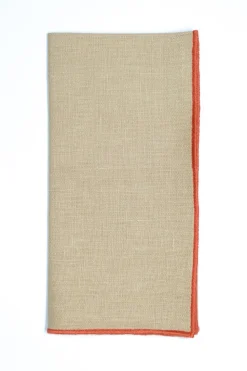 Vizon Napkin with Light Orange Small Trim, Set of 4