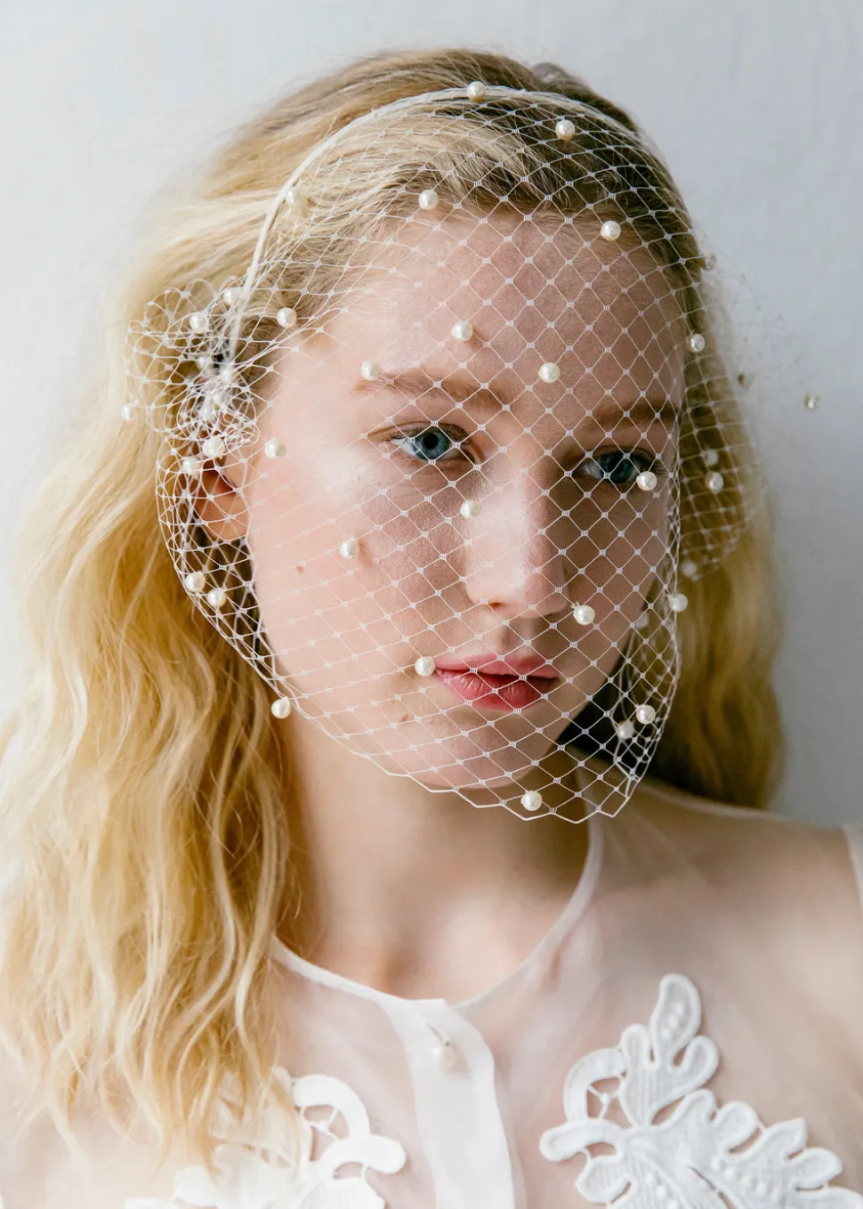 Voilette Headband with Pearls
