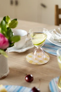 Wadsworth Goldenrod Gingham Coaster Set