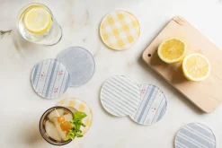Wadsworth Goldenrod Gingham Coaster Set