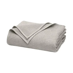 Waffle Bed Blanket in Pewter