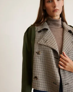 Walton Jacket in Army with Check Multi