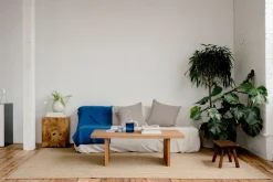 Washed Linen Cushion Cover in Sky