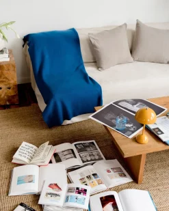 Washed Linen Cushion Cover in Sky