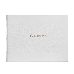 Wedding Guest Book in White Pebble