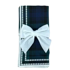 White Bow Velvet Napkin Ties, Set of 4