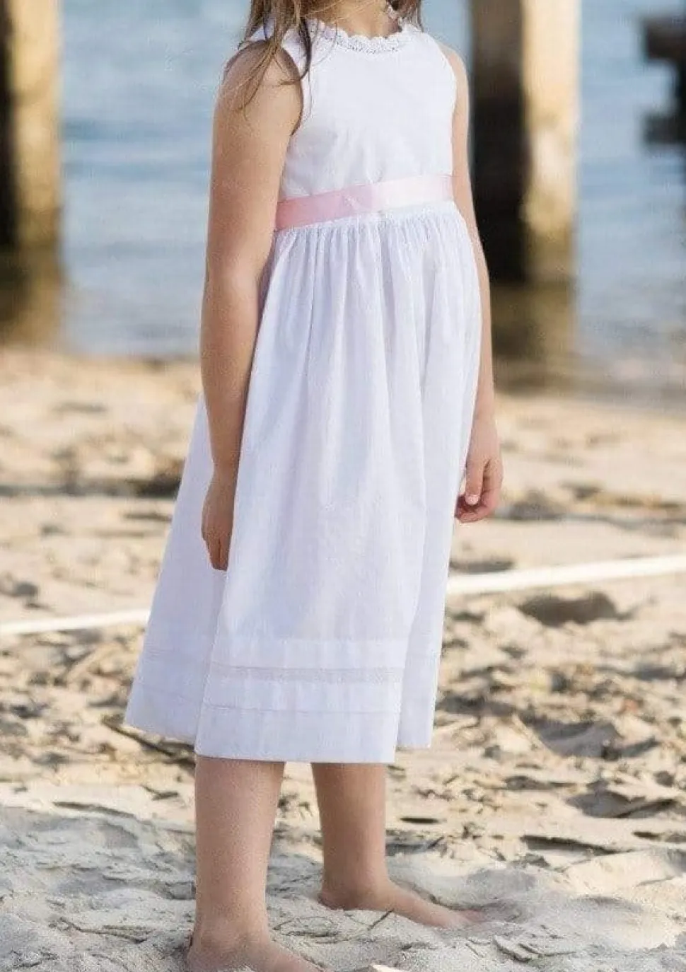 White Cotton Lace Slip Dress