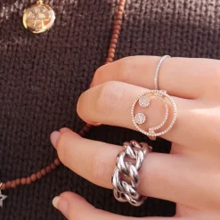 White Diamond Smile Ring