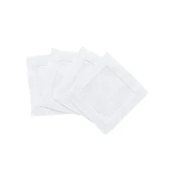 White Hemstitch Cocktail Napkin, Set of 4