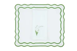 White Lily Linen Napkin and Tableau Placemat, Set of 4