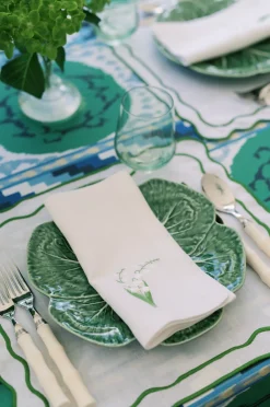 White Lily Linen Napkin and Tableau Placemat, Set of 4