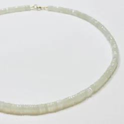 White Moonstone Heishi Necklace