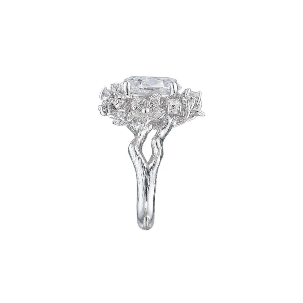 White Posy Diamond Ring