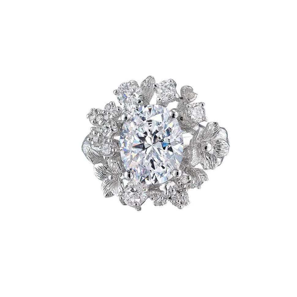 White Posy Diamond Ring