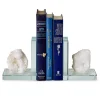 White Quartz Crystal Bookends, Set of 2