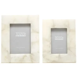 White Quartz Photo Frame, Set of 2