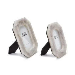 White Quartz Photo Frames, Set of 2