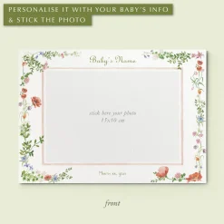 Wild Blooms Birth Announcement Photo, Set of 50