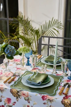 Wild Roses Tablecloth in Blue