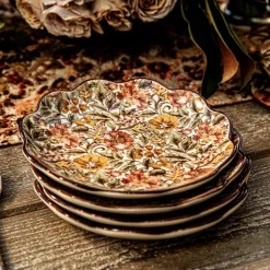 Willa Cocktail Plate in Amber, Set of 4