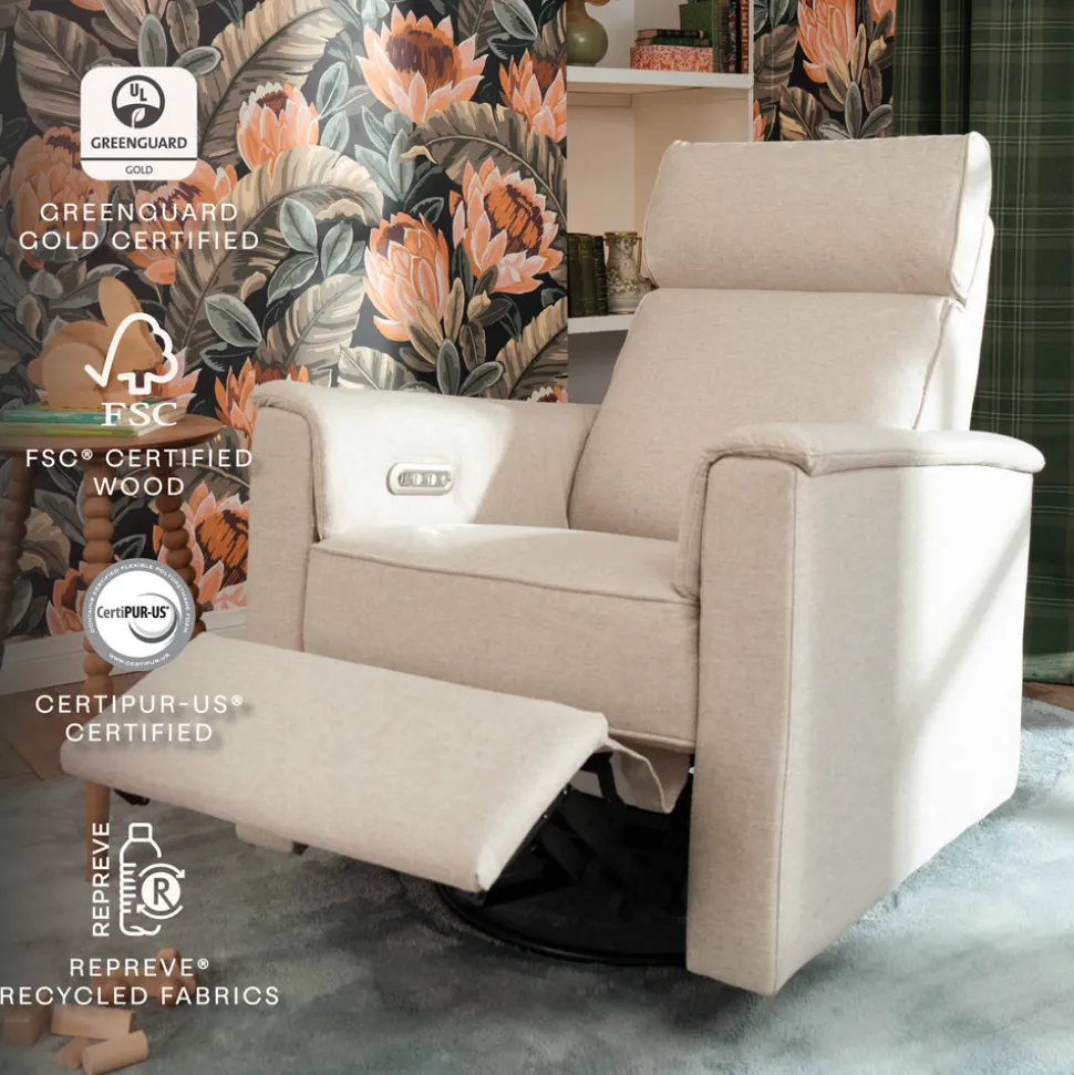 Willa Plus Power Glider Recliner w/ Power Headrest in Performance Beach Eco-Weave