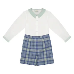 William Blue Tartan Dressy Set