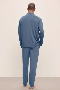 William The Long Pj Set In Coastal Blue/Ice Blue