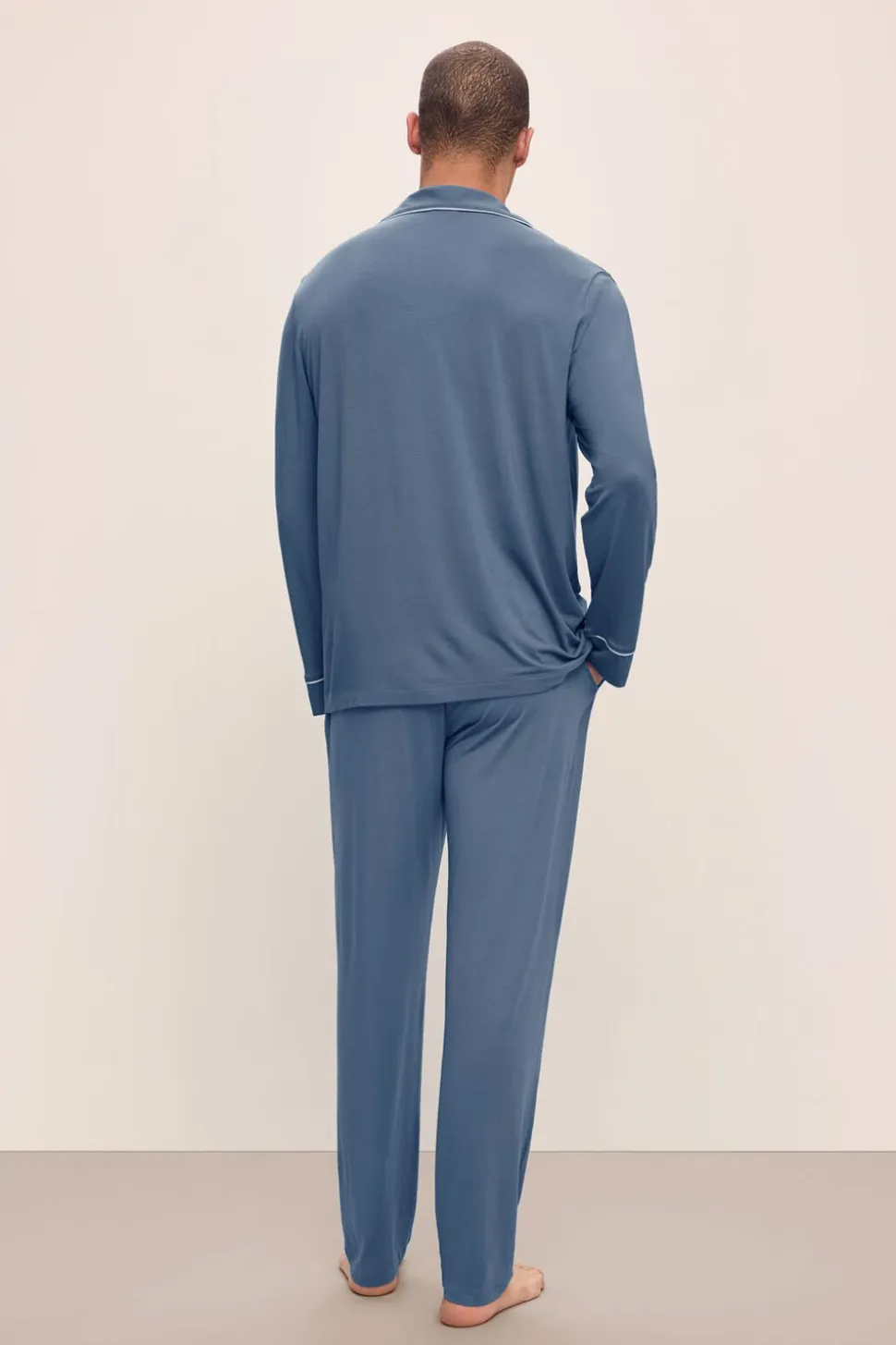 William The Long Pj Set In Coastal Blue/Ice Blue