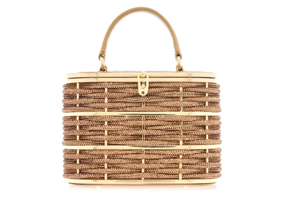 Willow Basket Woven Crystal in Champagne Topaz