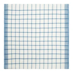 Windowpane Napkins in Blue & Natural, Set of 4