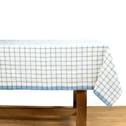 Windowpane 60x60 Tablecloth in Blue & Natural