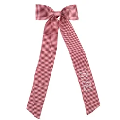 Wine Bow “BBQ” in Red Gingham with White