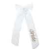 Wine Bow “Bride” in White with Gold