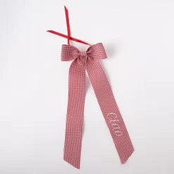 Wine Bow “Ciao” in Red Gingham with White