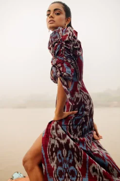 Wine Candela Dress