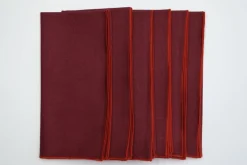 Wine Napkin Orange Small Trim, Set of 4