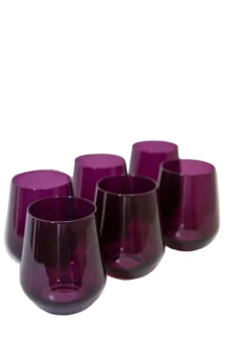 Wine Stemless, Set of 6 Amethyst